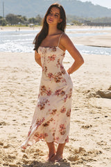 JAASE - Spritz Maxi Dress: Spaghetti Strap A Line Sun Dress in Love Story Print