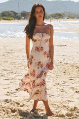 JAASE - Spritz Maxi Dress: Spaghetti Strap A Line Sun Dress in Love Story Print