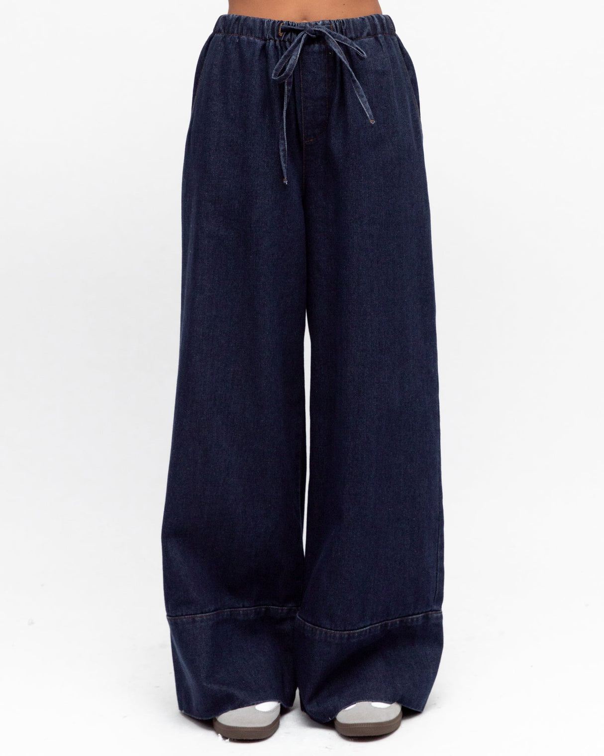 Stella Jeans - Elasticated Waist Wide Leg Jeans in Dark Denim