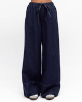 Stella Jeans - Elasticated Waist Wide Leg Jeans in Dark Denim