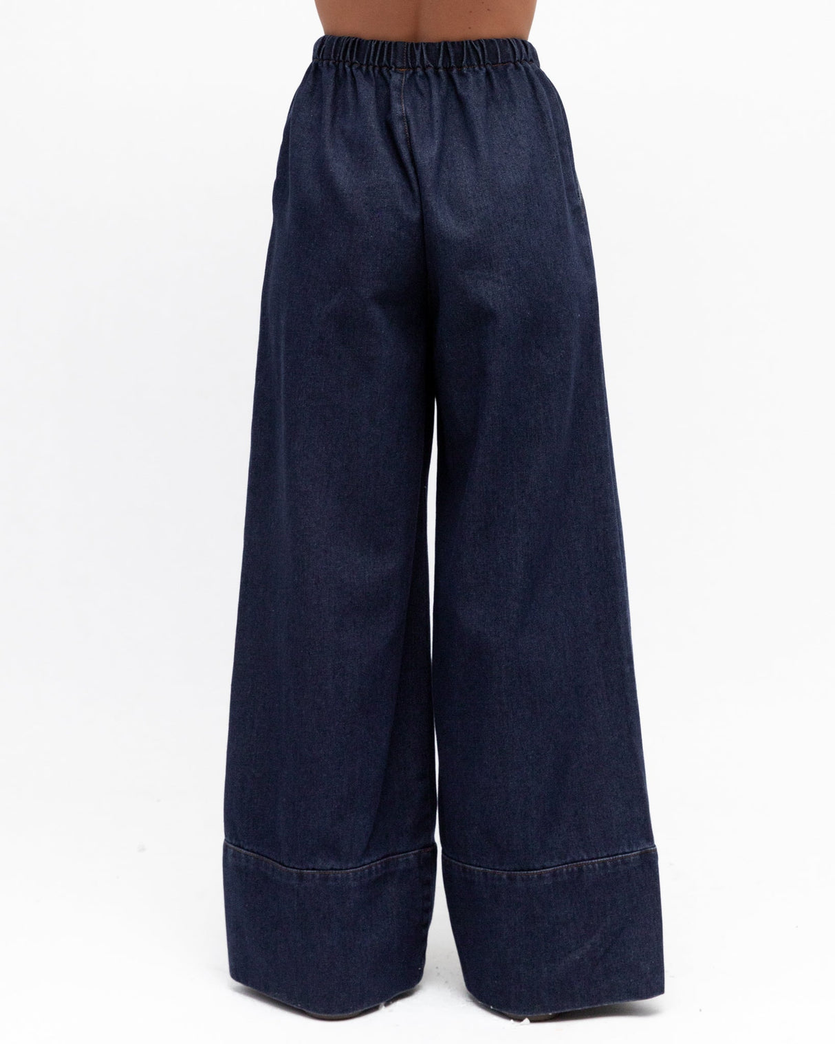 Stella Jeans - Elasticated Waist Wide Leg Jeans in Dark Denim