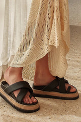 Thelma Flatform Slides - Black