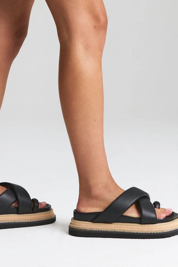 Thelma Flatform Slides - Black