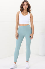 Axel Leggings - High Waisted Full Length Leggings in Frosted Green