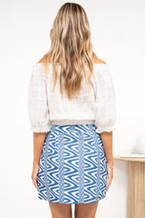 Tala Mini Skirt - High Waisted A-Line Skirt in Sable Print
