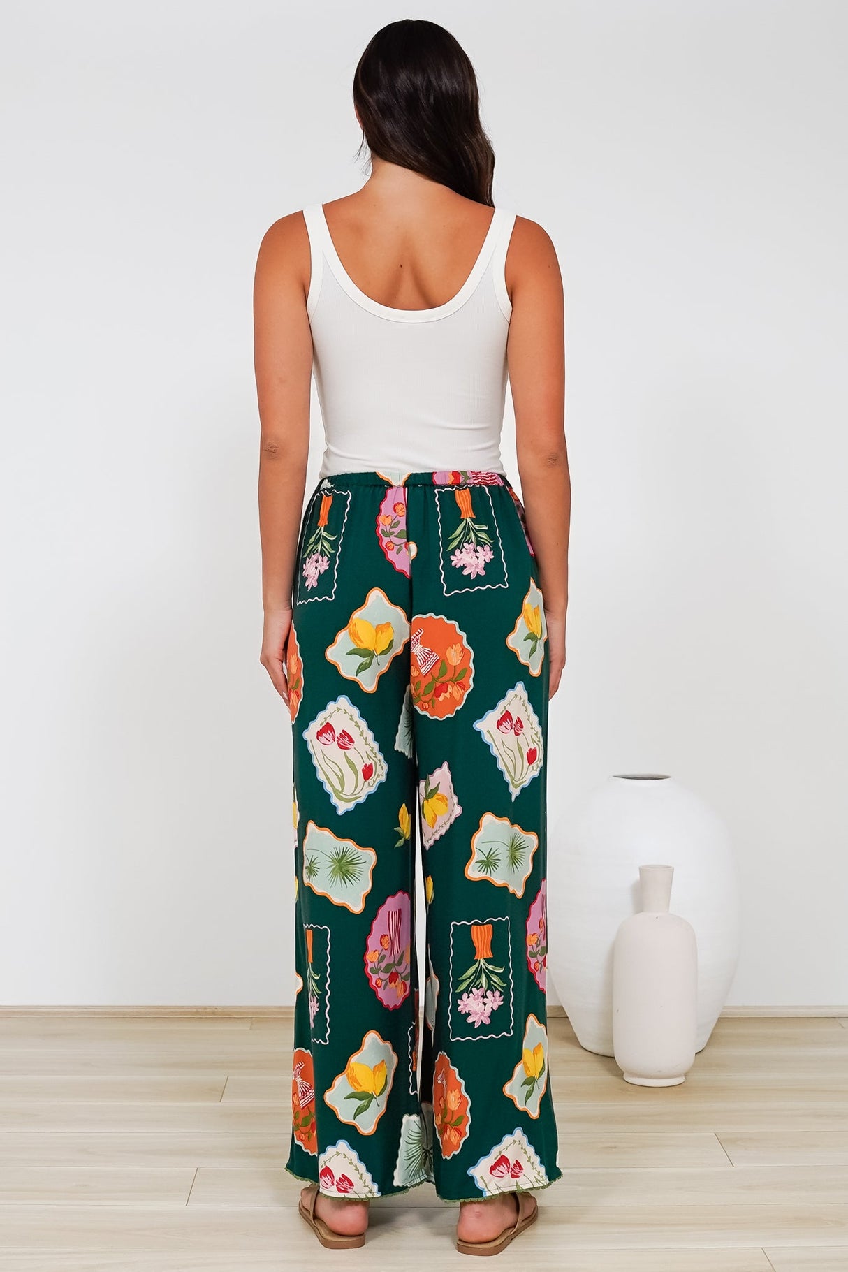 Tarin Pants - High Waisted Wide Leg Pants in Elora Print