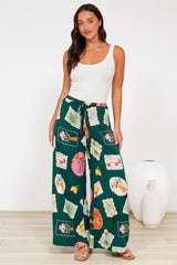 Tarin Pants - High Waisted Wide Leg Pants in Elora Print