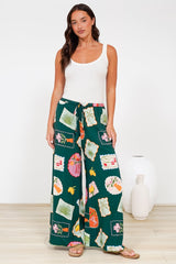 Tarin Pants - High Waisted Wide Leg Pants in Elora Print