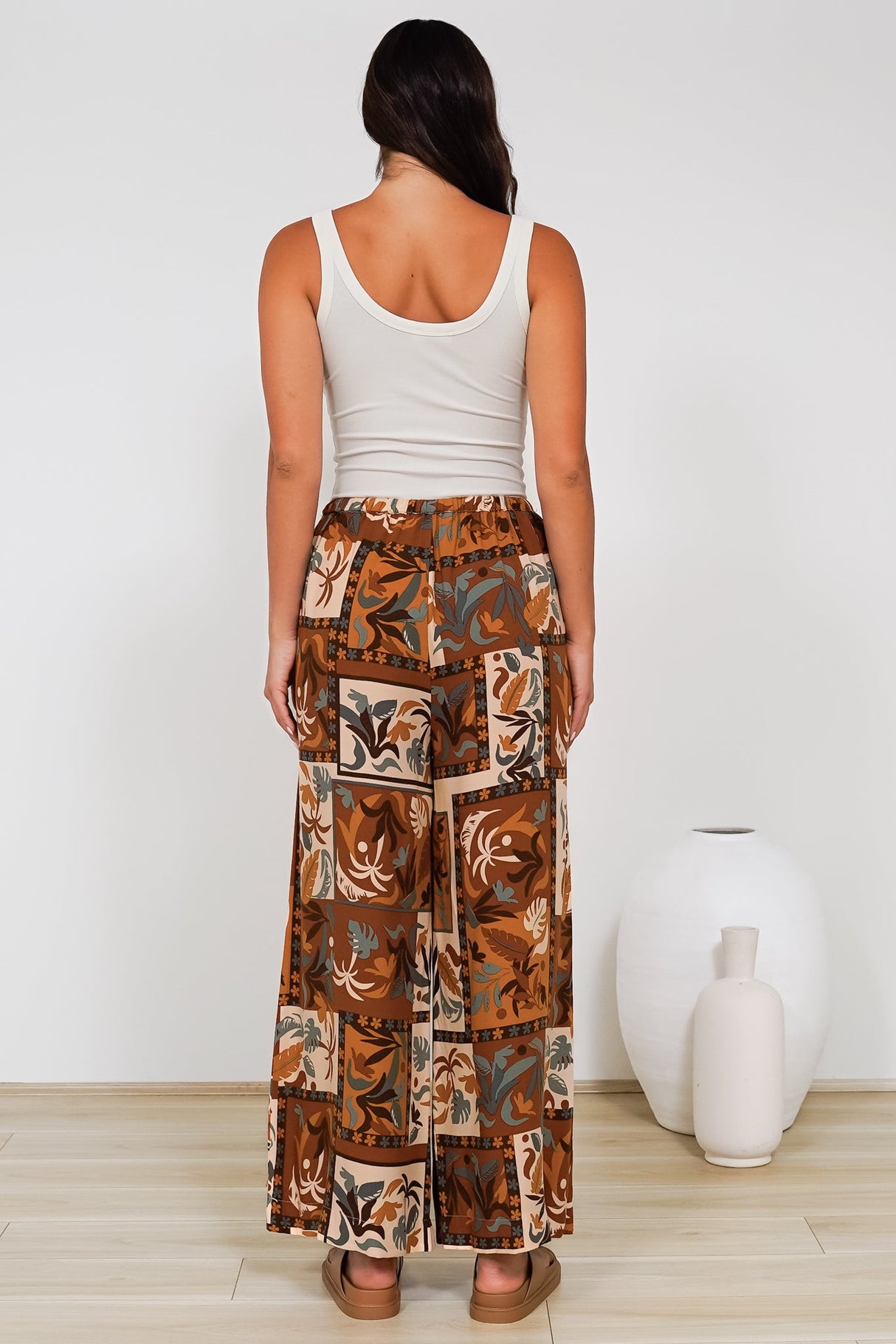 Tarin Pants - High Waisted Wide Leg Pants in Jaya Muse Print