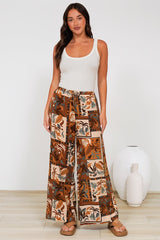 Tarin Pants - High Waisted Wide Leg Pants in Jaya Muse Print