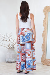 Tarin Pants - High Waisted Wide Leg Pants in Lirael Print