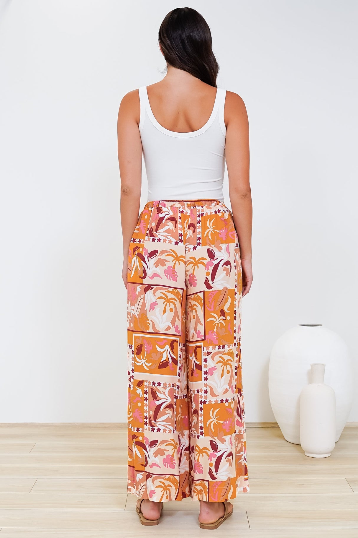 Tarin Pants - High Waisted Wide Leg Pants in Milla Muse Print