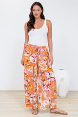 Tarin Pants - High Waisted Wide Leg Pants in Milla Muse Print