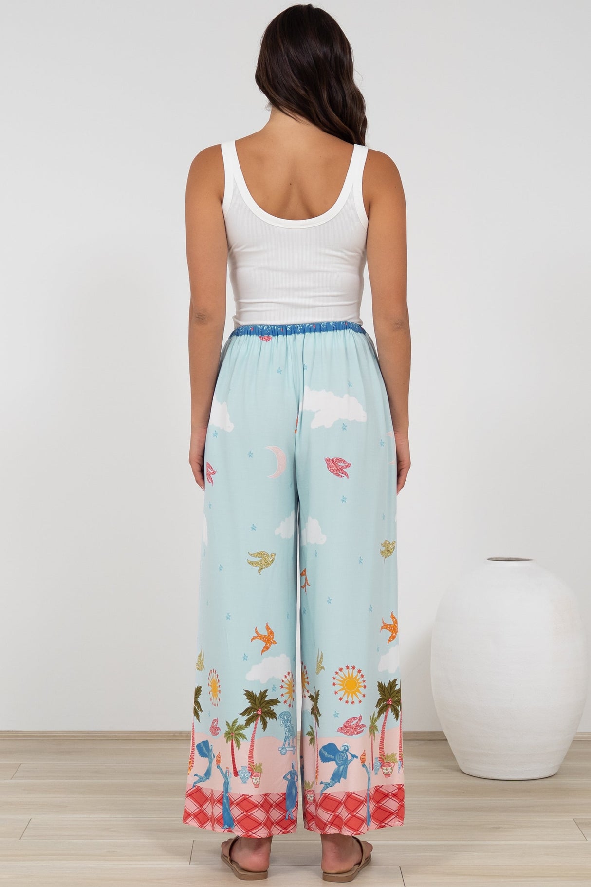 Tarin Pants - High Waisted Wide Leg Pants in Staria Print
