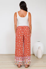 Tarin Pants - High Waisted Wide Leg Pants in Indie Sunset Print