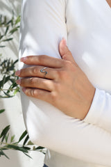 Model wearing Tasi Ring in Silver from Salty Crush