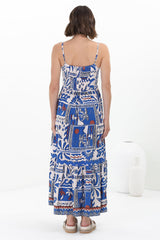 Tay Maxi Dress - Adjustable Spaghetti Strap Sun Dress in Gadu Print