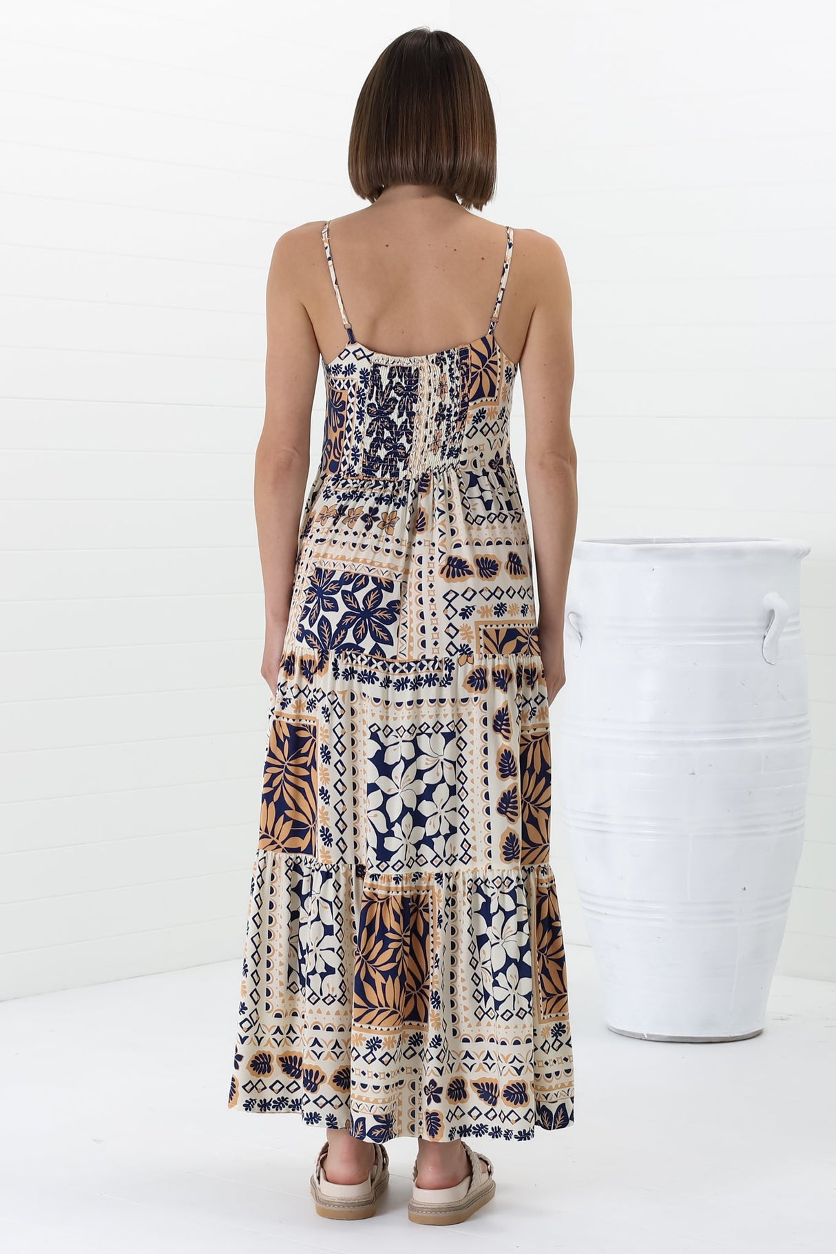 Tay Maxi Dress - Adjustable Spaghetti Strap Sun Dress in Alphy Print