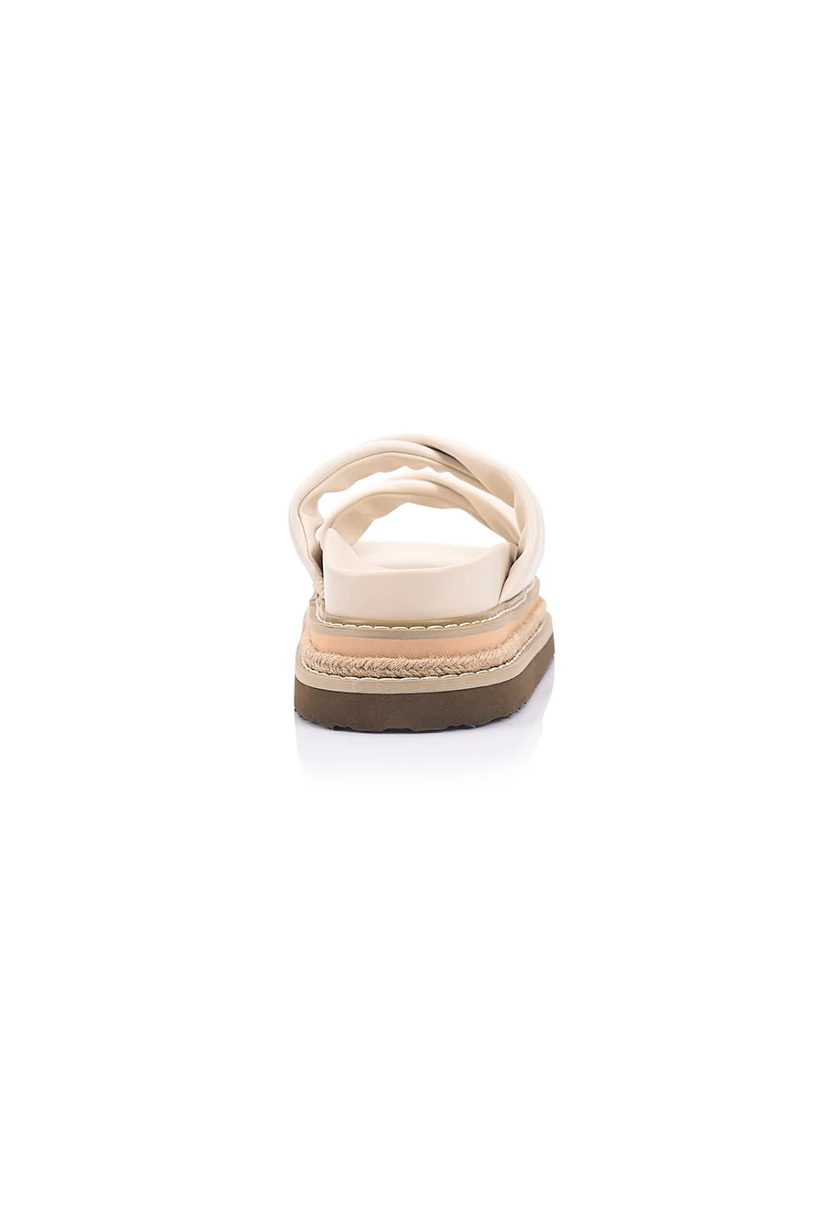 Teagan Flatform Slides in Bone White