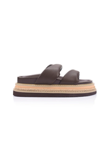 Teagan Flatform Slides in Chocolate Brown