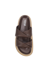 Teagan Flatform Slides in Chocolate Brown