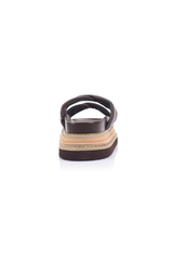 Teagan Flatform Slides in Chocolate Brown