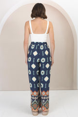 Teanne Pants - Easy Wear High Waisted Straight Pant in Margot Print