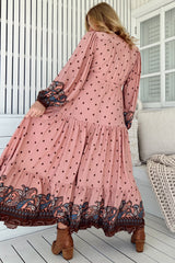 Teresa Maxi Dress - A Line Dress with Long Balloon Sleeves in Seraphina Print