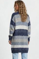Model wearing Tess Cardigan in Blue from Salty Crush