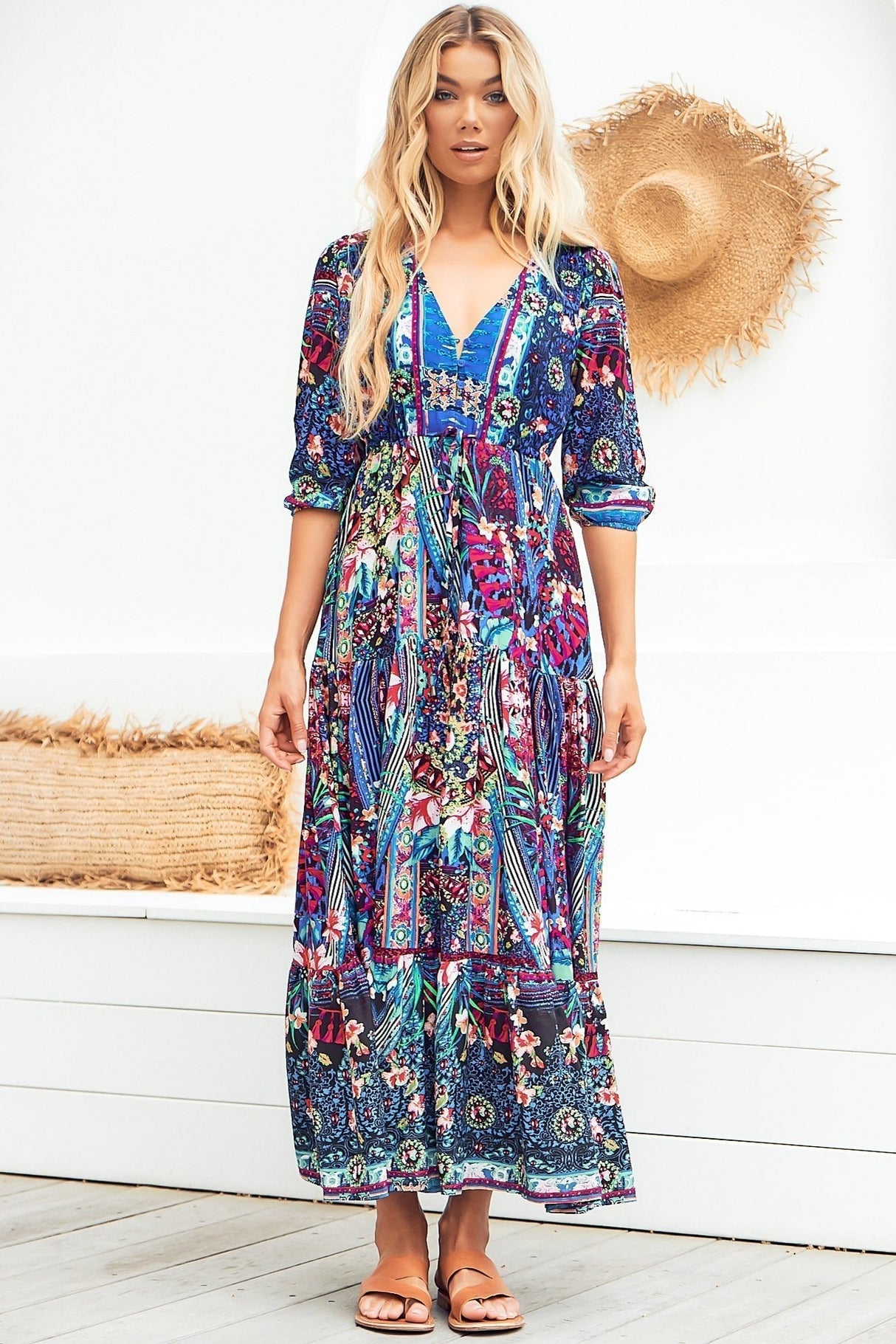 Jaase Tessa Rocco Maxi Dress Blue