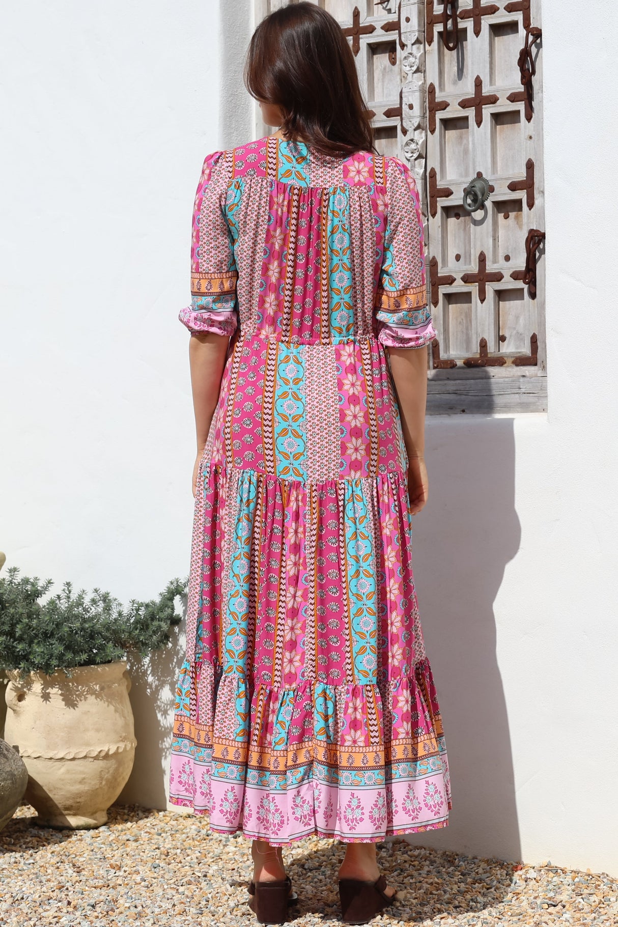 JAASE - Tessa Maxi Dress: A Line Pull Tie Waist Dress in Cedella Print