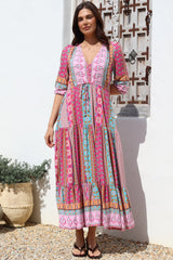 JAASE - Tessa Maxi Dress: A Line Pull Tie Waist Dress in Cedella Print
