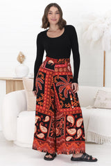 Maive Pants - Easy Wear High Waisted Wide Pant in Martina Print