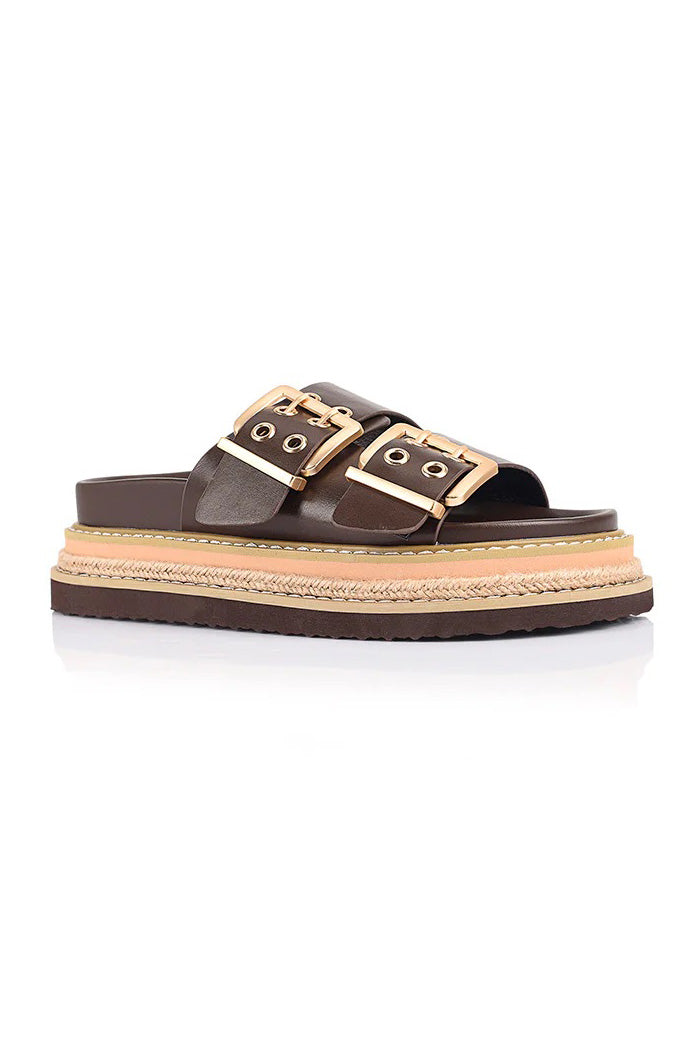 Thatcher Platform Slides Chocolate Brown
