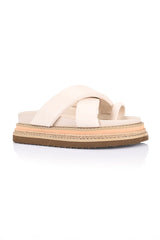 Thelma Flatform Slides - Bone White