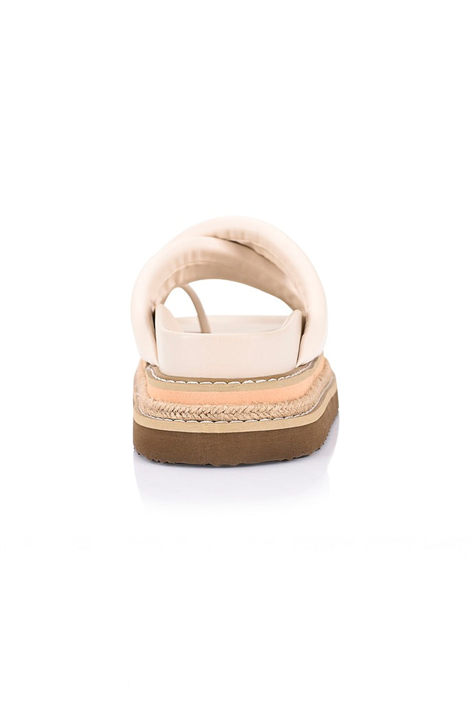 Thelma Flatform Slides - Bone White