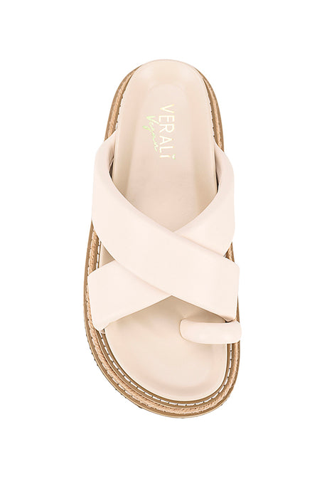 Thelma Flatform Slides - Bone White