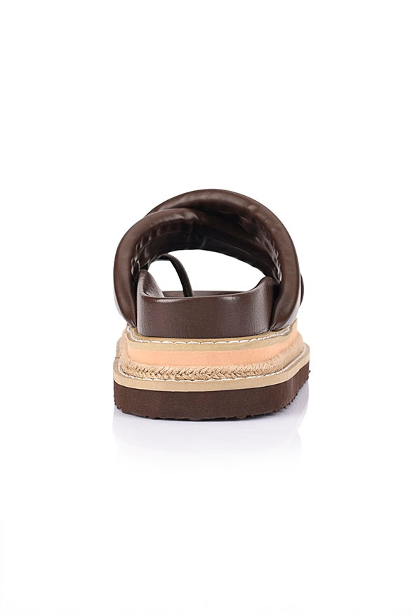 Thelma Flatform Slides - Chocolate Brown