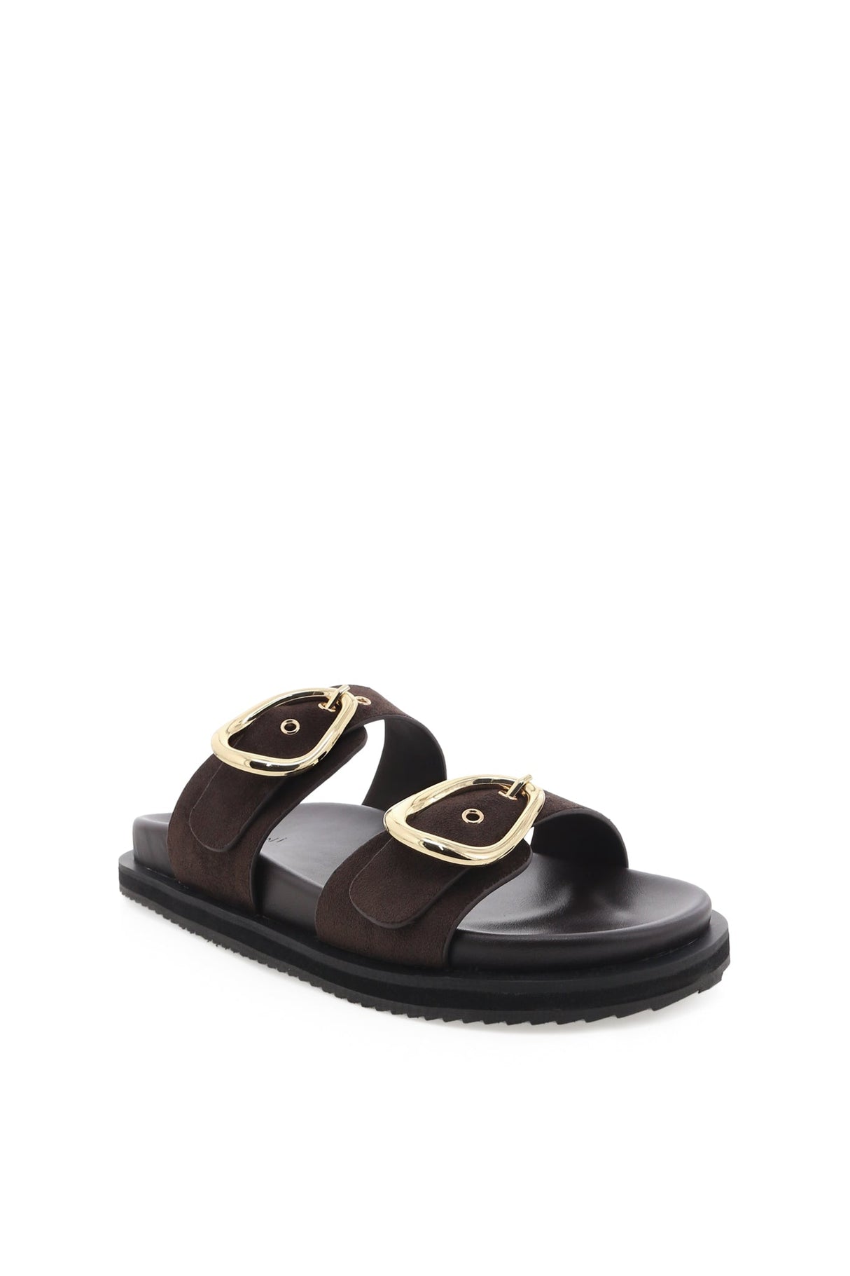 Theresa Slides - Dark Cacao Suede