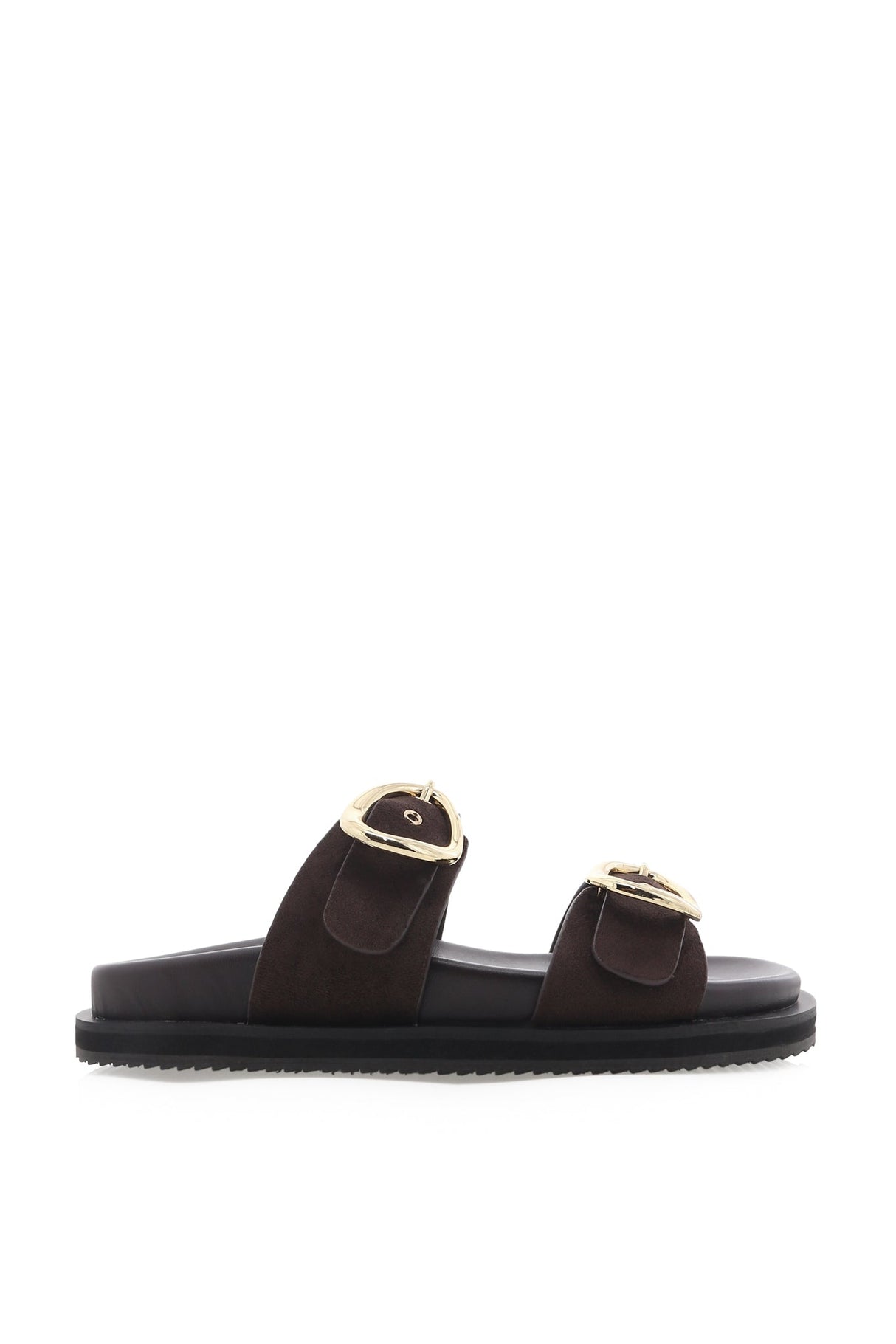 Theresa Slides - Dark Cacao Suede