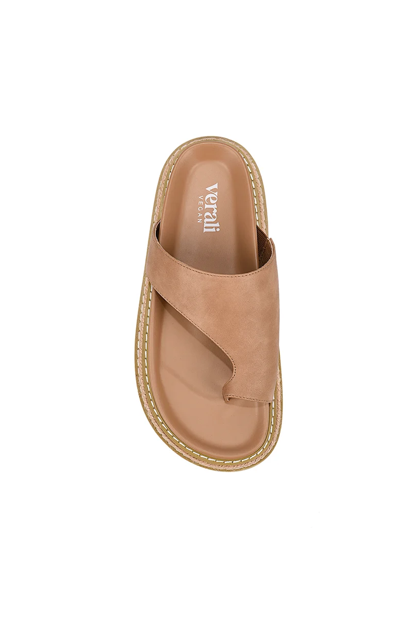 Thor Flatform Thongs in Biscuit