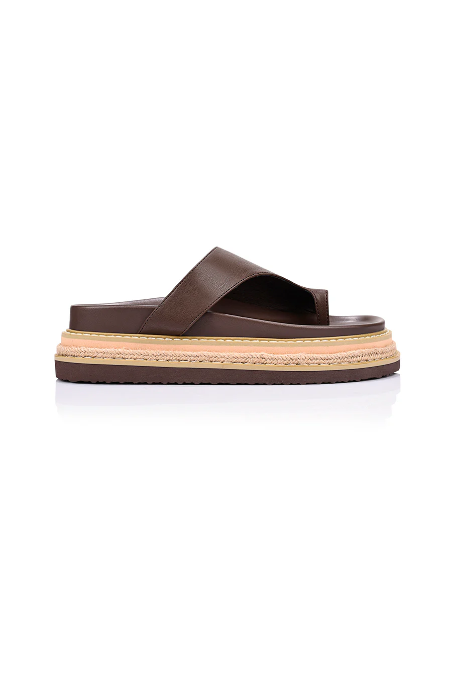 Thor Flatform Thongs in Chocolate Brown