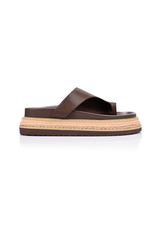 Thor Flatform Thongs in Chocolate Brown