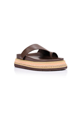 Thor Flatform Thongs in Chocolate Brown