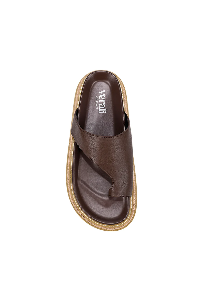 Thor Flatform Thongs in Chocolate Brown