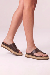 Thor Flatform Thongs in Chocolate Brown