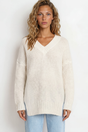 Model wearing Thorne Jumper in Cream from Salty Crush