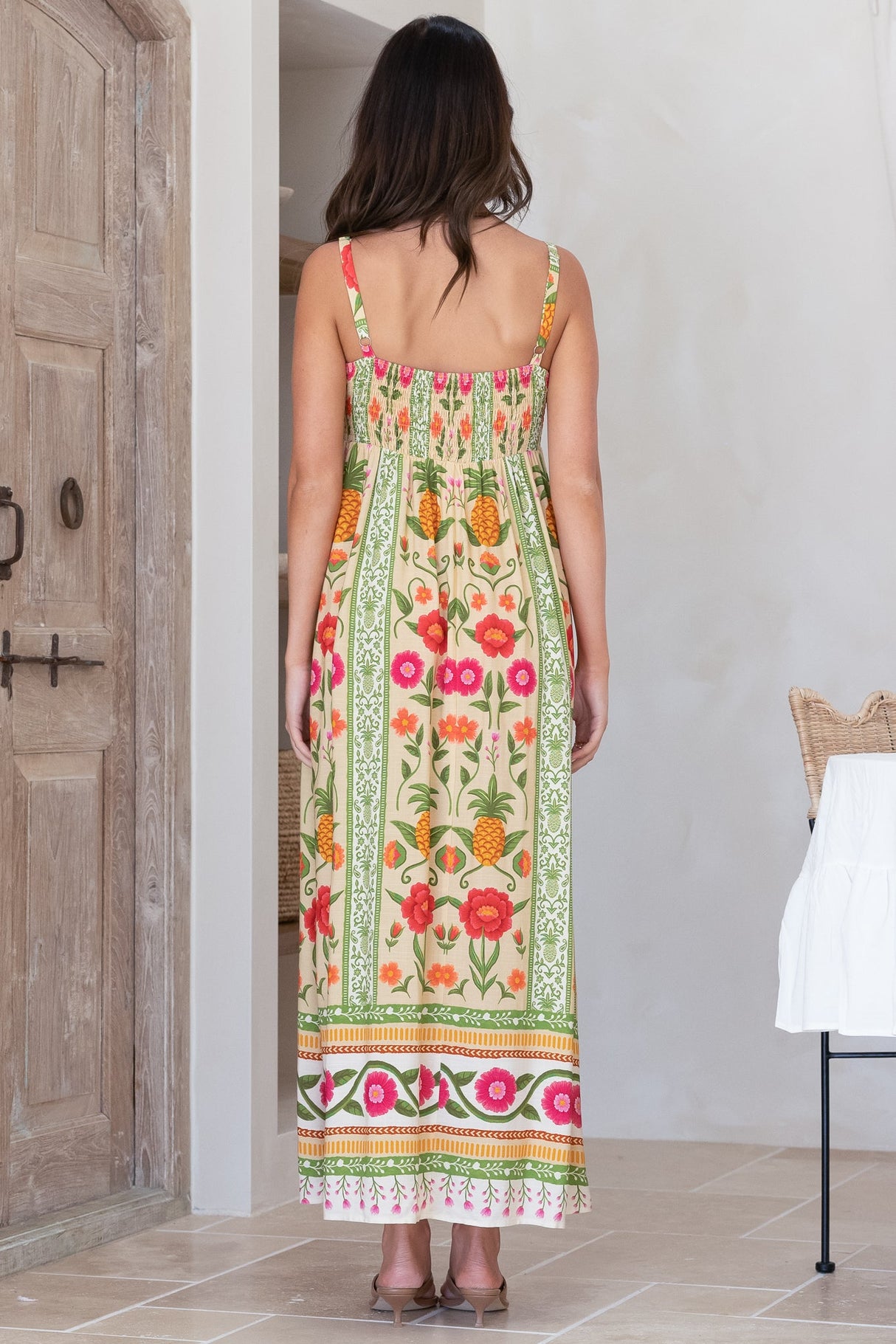 Tiff Maxi Dress - Adjustable Strap Sun Dress in Sunkissed Print