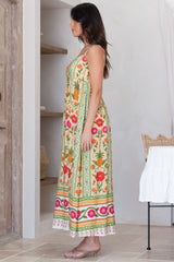 Tiff Maxi Dress - Adjustable Strap Sun Dress in Sunkissed Print