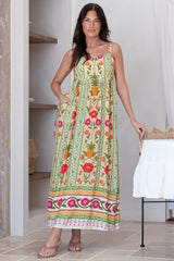 Tiff Maxi Dress - Adjustable Strap Sun Dress in Sunkissed Print